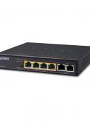 Суич PLANET 4-порт POE+ комутатор + 2 uplink порта FSD-604HP /0702021061